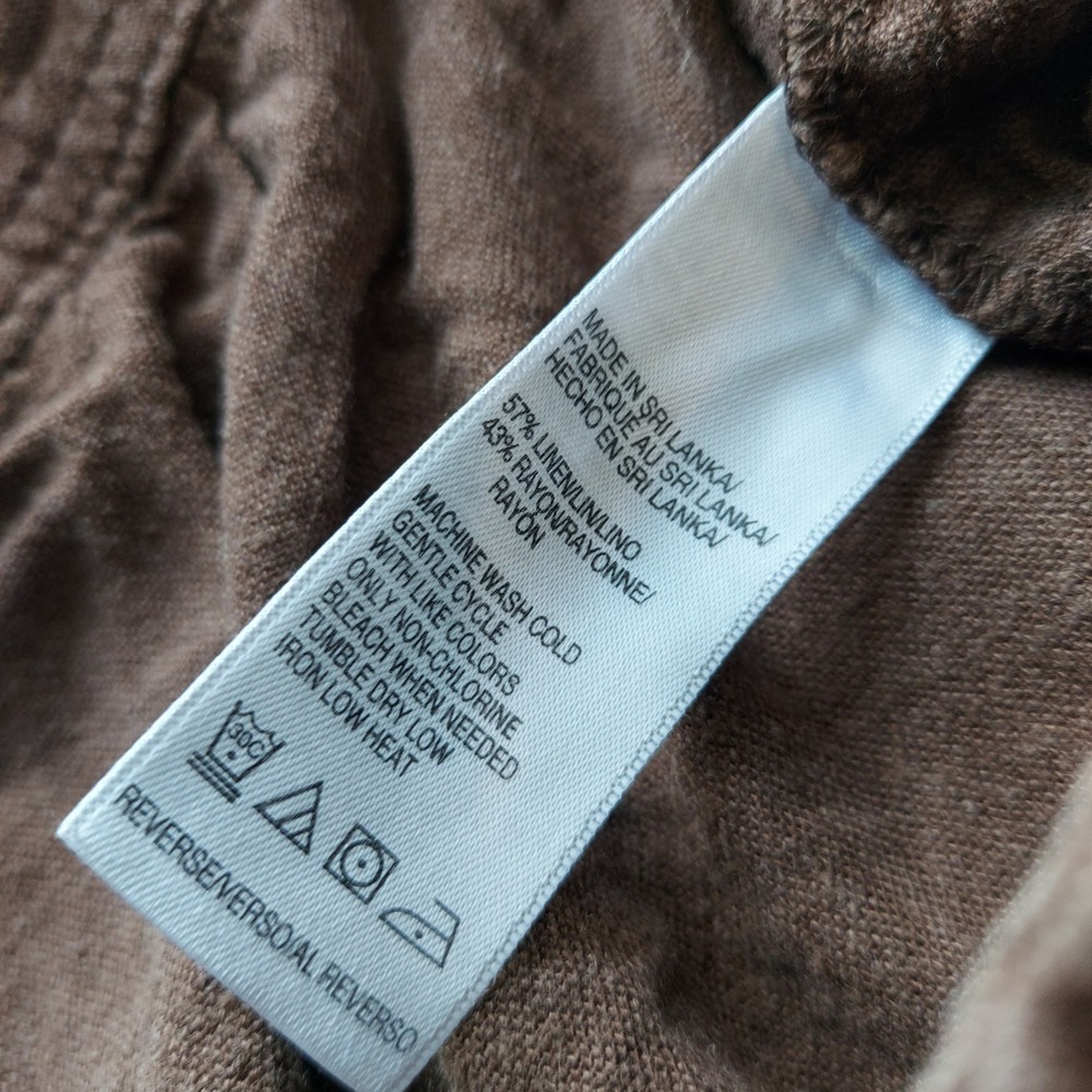Izod Brown Linen & Rayon Cargo Mini Skirt Drawstring Utility Size 10 - Picture 4 of 5